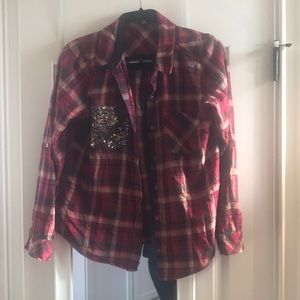 Miss me flannel with gold pocket